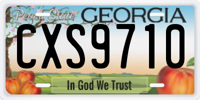 GA license plate CXS9710