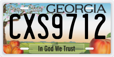 GA license plate CXS9712