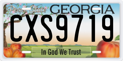 GA license plate CXS9719