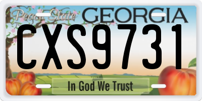 GA license plate CXS9731
