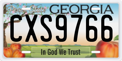 GA license plate CXS9766