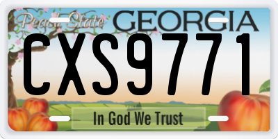 GA license plate CXS9771
