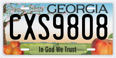 GA license plate CXS9808