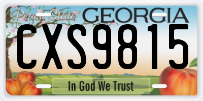 GA license plate CXS9815