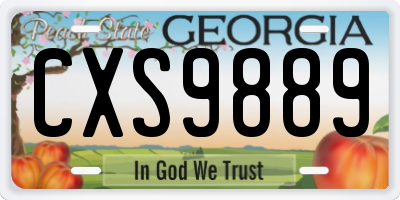 GA license plate CXS9889