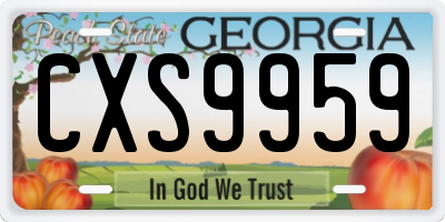 GA license plate CXS9959