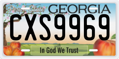 GA license plate CXS9969