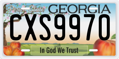GA license plate CXS9970