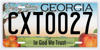 GA license plate CXT0027
