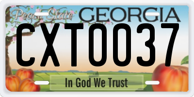 GA license plate CXT0037