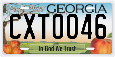 GA license plate CXT0046