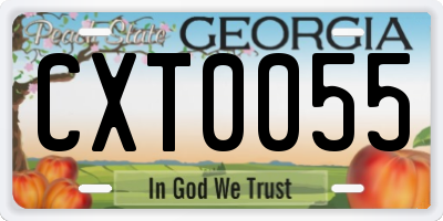 GA license plate CXT0055