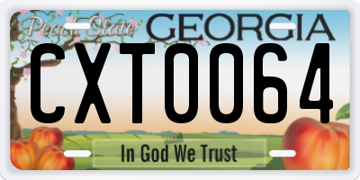GA license plate CXT0064