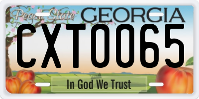 GA license plate CXT0065