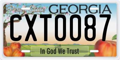 GA license plate CXT0087