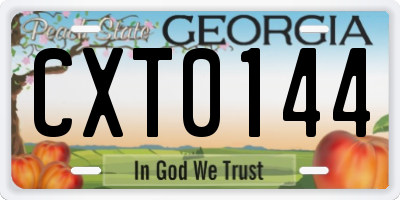 GA license plate CXT0144