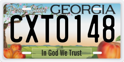 GA license plate CXT0148
