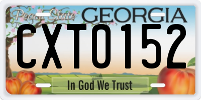 GA license plate CXT0152