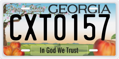 GA license plate CXT0157