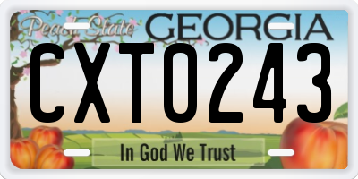 GA license plate CXT0243