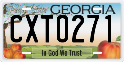 GA license plate CXT0271