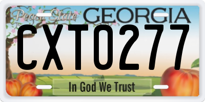 GA license plate CXT0277