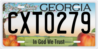 GA license plate CXT0279