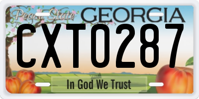 GA license plate CXT0287