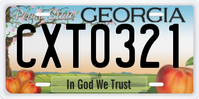 GA license plate CXT0321