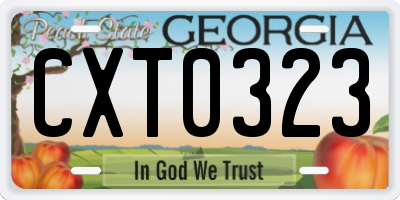 GA license plate CXT0323