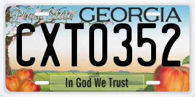 GA license plate CXT0352