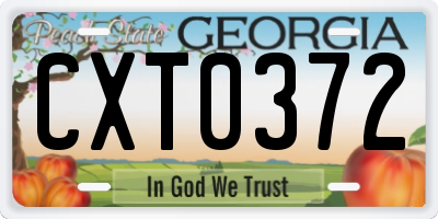 GA license plate CXT0372