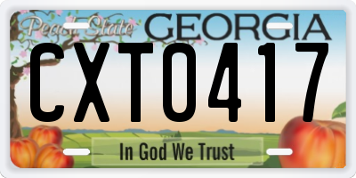 GA license plate CXT0417
