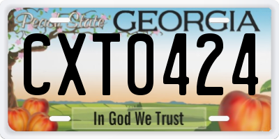GA license plate CXT0424