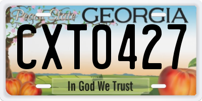 GA license plate CXT0427
