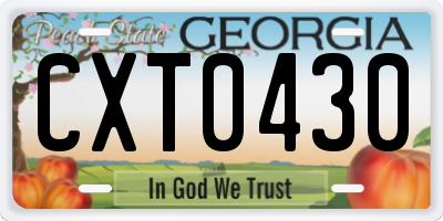 GA license plate CXT0430