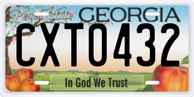 GA license plate CXT0432