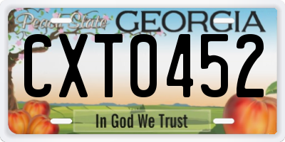 GA license plate CXT0452