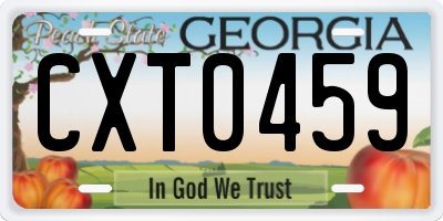 GA license plate CXT0459