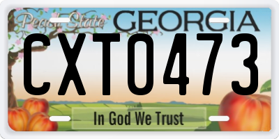 GA license plate CXT0473