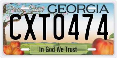 GA license plate CXT0474