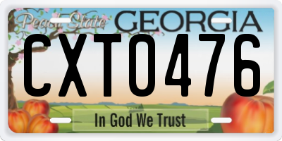 GA license plate CXT0476
