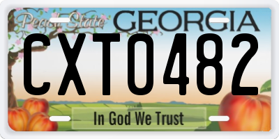GA license plate CXT0482