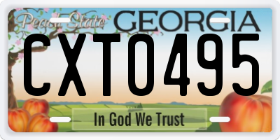 GA license plate CXT0495