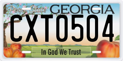 GA license plate CXT0504