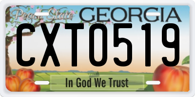 GA license plate CXT0519