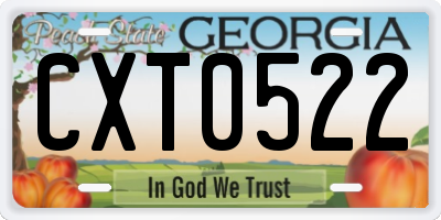 GA license plate CXT0522