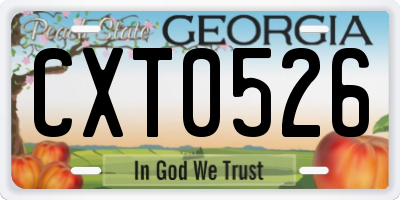 GA license plate CXT0526