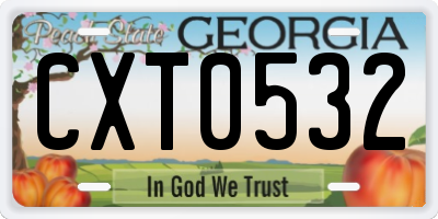 GA license plate CXT0532
