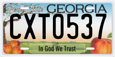 GA license plate CXT0537